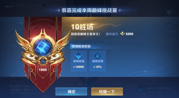 王者荣耀巅峰挑战赛巅峰战力是永久的吗
